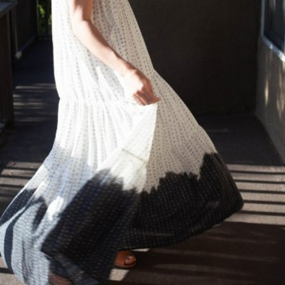 Apiece Apart Aborsano Dress in Dipped Shibori - Dip Tie Dye Boho Smocked - Picture 6 of 16